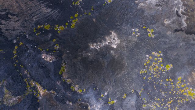 Abstract aerial capture of Lanzarote salt flat landscape