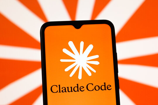 In this photo illustration, the Claude Code logo is seen displayed on a smartphone screen.