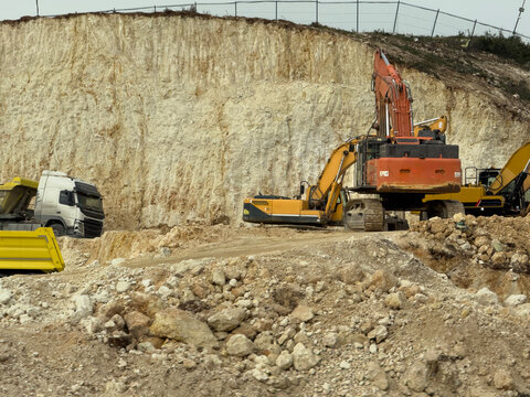 Excavation machinery at a construction site
