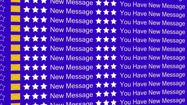 Notification Messages New Message Alerts with Stars and Envelopes on Blue Background notification alert