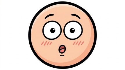 Obraz premium Surprised Emoji Face with Wide Eyes and Open Mouth.