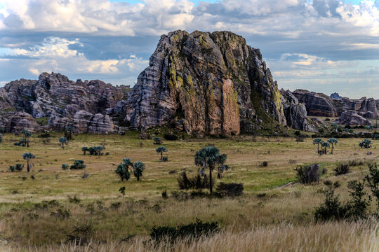 Sandstone rock formation in the landscape of Isalo National Park