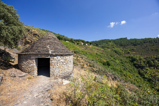 Landscape near waterfall Fervenza da Cidadela, Vilardevos - Soutochao, Galicia, Spain