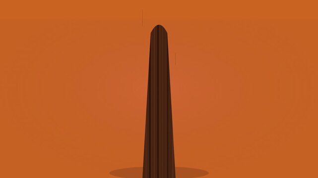 minimalist redwood tree trunk growing on terracotta base