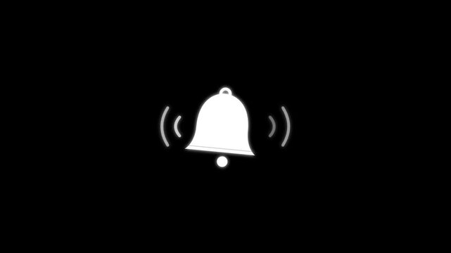 minimalist notification bell emoji ringing on black background