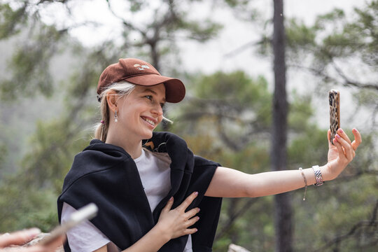 Young hiker taking a selfie on the Lycian Way Trail