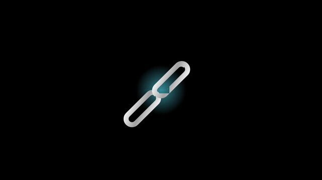 minimalist link attachment emoji connecting on black background