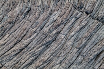 Obraz premium Pāhoehoe Lava flows, Alkalic basalt, Hualalai Volcanics (Shield volcano). Wawaloli Beach Park, Kailua-Kona, Island of Hawaii (The Big Island).