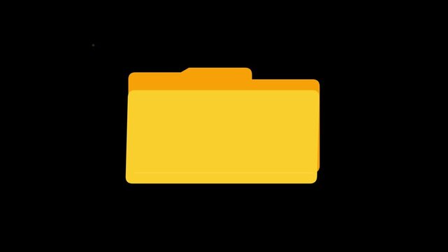 minimalist folder archive emoji opening on black background