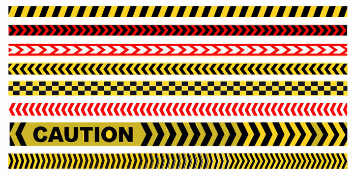 caution tape pattern set on white background