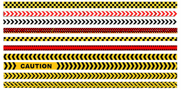caution tape pattern set collection of warning barrier designs