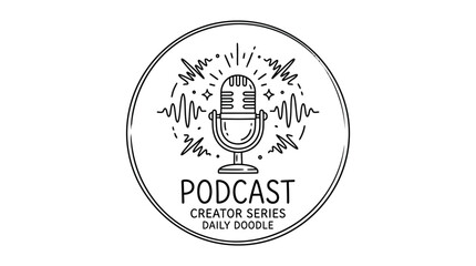 Obraz premium Microphone podcast recording equipment symbol.