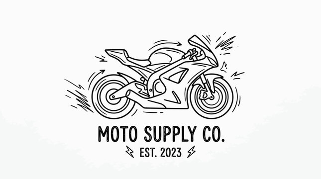 Motorcycle logo with sport bike design.