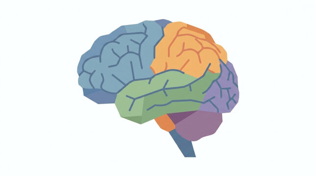 Human Brain Lobes Anatomical Illustration.