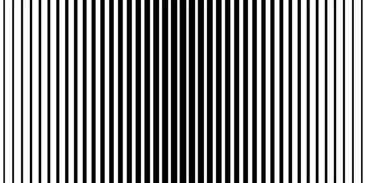 Thin line halftone gradient texture. Fading vertical stripe gradation background. Repeating wide pattern backdrop. Black parallel lines wallpaper for overlay, print, cover, banner, poster. Vector