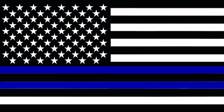 thin blue line flag with stars and stripes patriotic symbol