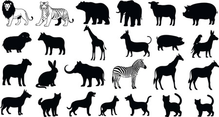 animals silhouettes set © Tarif