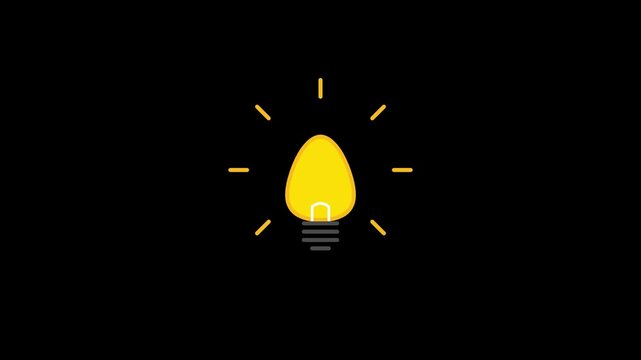 light bulb idea innovation digital brainstorm animation