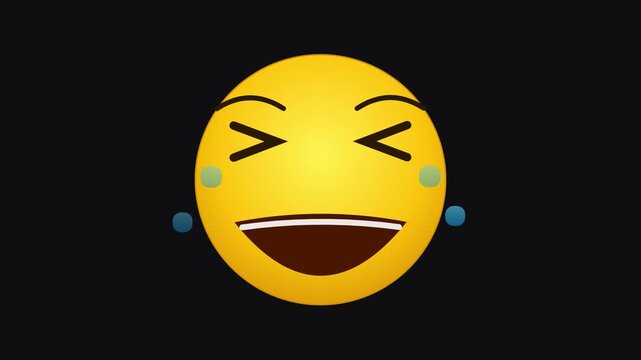 laughing face emoji with tears on dark background