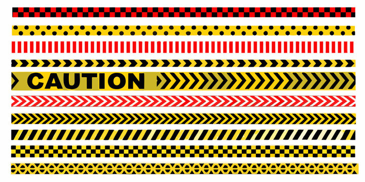 caution tape pattern set collection of warning stripe designs
