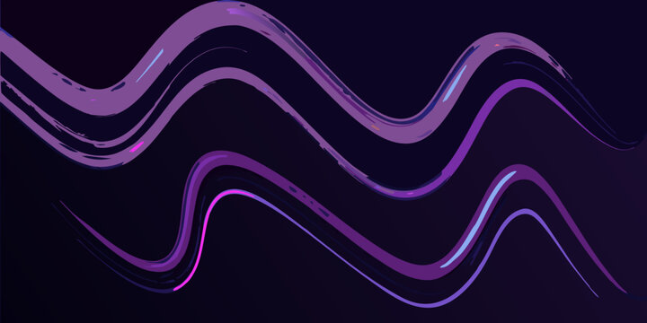 abstract wavy lines flowing neon purple and blue