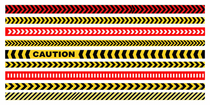 caution tape pattern set on white background