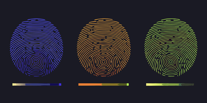 fingerprint scans with gradient color biometric identification technology