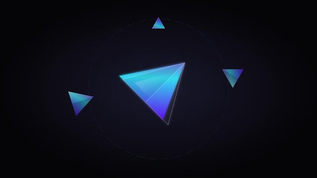 holographic pyramid rotating 3d modern background