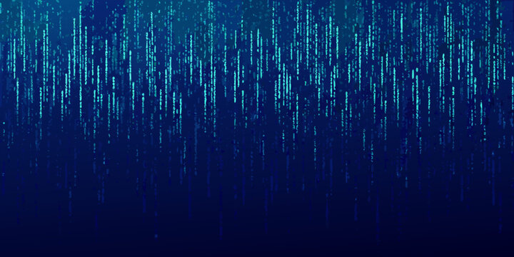 digital rain background abstract blue code cascade
