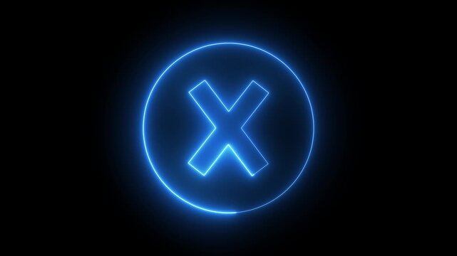 Red check mark and wrong buttons icon, cross X symbol icon. 4k animation video, black background. Red cross wrong check mark, doodle X cross Mark, wrong Grung check mark animation, symbol of cancel