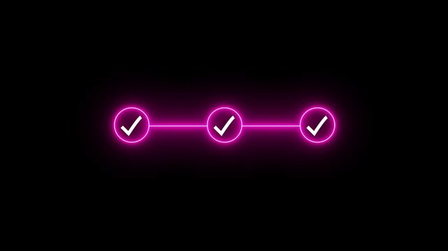Step-by-Step Guide with check mark icon. 3 step infographic process, step process success with check marks