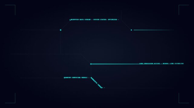 high tech circuit board text path animation