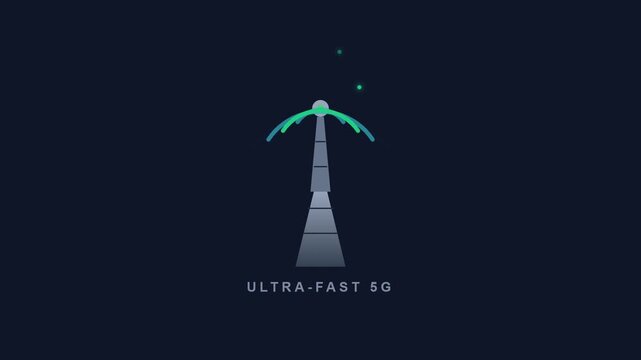 high speed 5g internet connectivity signal animation