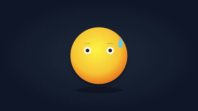 grimacing face emoji shaking on dark modern background