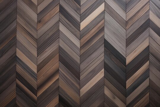 Chevron patterned wood parquet floor providing contemporary background