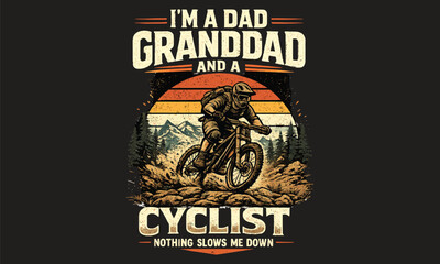Obraz premium Vintage Motorcycle Cyclist and Grandfather Bonding Retro Badge Design on Black Background