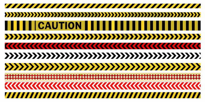 caution tape pattern set on white background