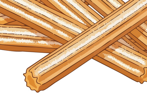 A bunch of breadsticks on a white background.