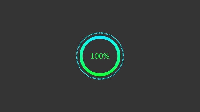 Line bar loading processing 0 to 100 loading animation, on white screen.Retro loading line bar animation.transfer background circle loader animation ,4k quality video