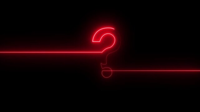 neon glowing loop Question mark sign Question mark icon asking icon animation.4k resolution abstract advice.