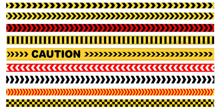 caution tape pattern set collection of warning barrier designs
