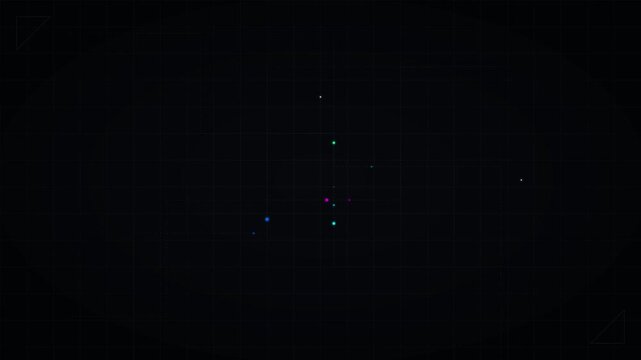 futuristic data driven bokeh light grid animation
