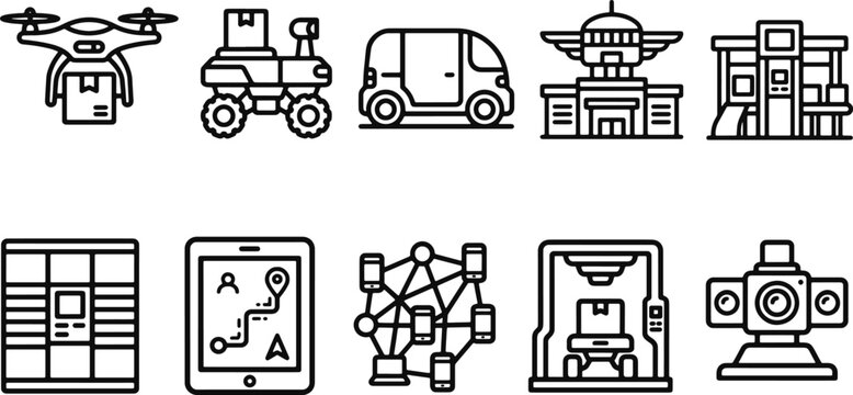Logistics and transportation icons