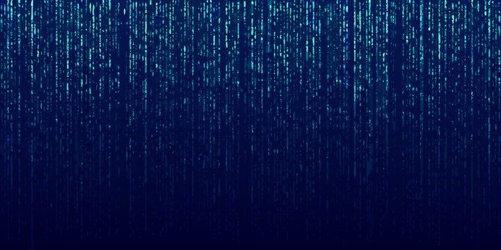 blue digital rain background abstract code cascade