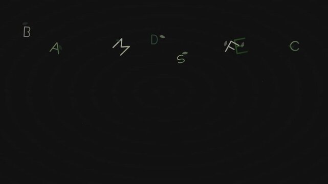 floating leaves alphabet modern nature text animation