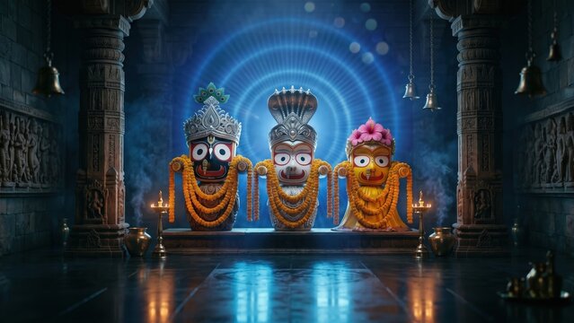 Jagannath Puri Trinity in Kalinga Temple &ndash; Sapphire Divine Aura