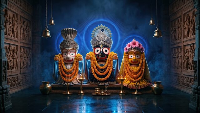 Jagannath Puri Trinity in Kalinga Temple &ndash; Sapphire Divine Aura