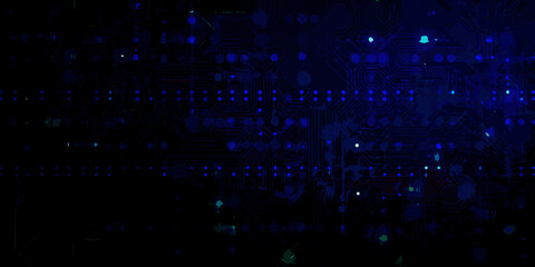 Obraz premium circuit board pattern dark blue technology background