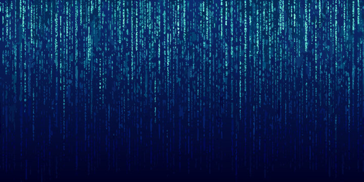 blue digital rain background dense streams of code