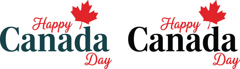 Canada day vector illustration 'happy canada day' typography with maple leaf © SHIMA